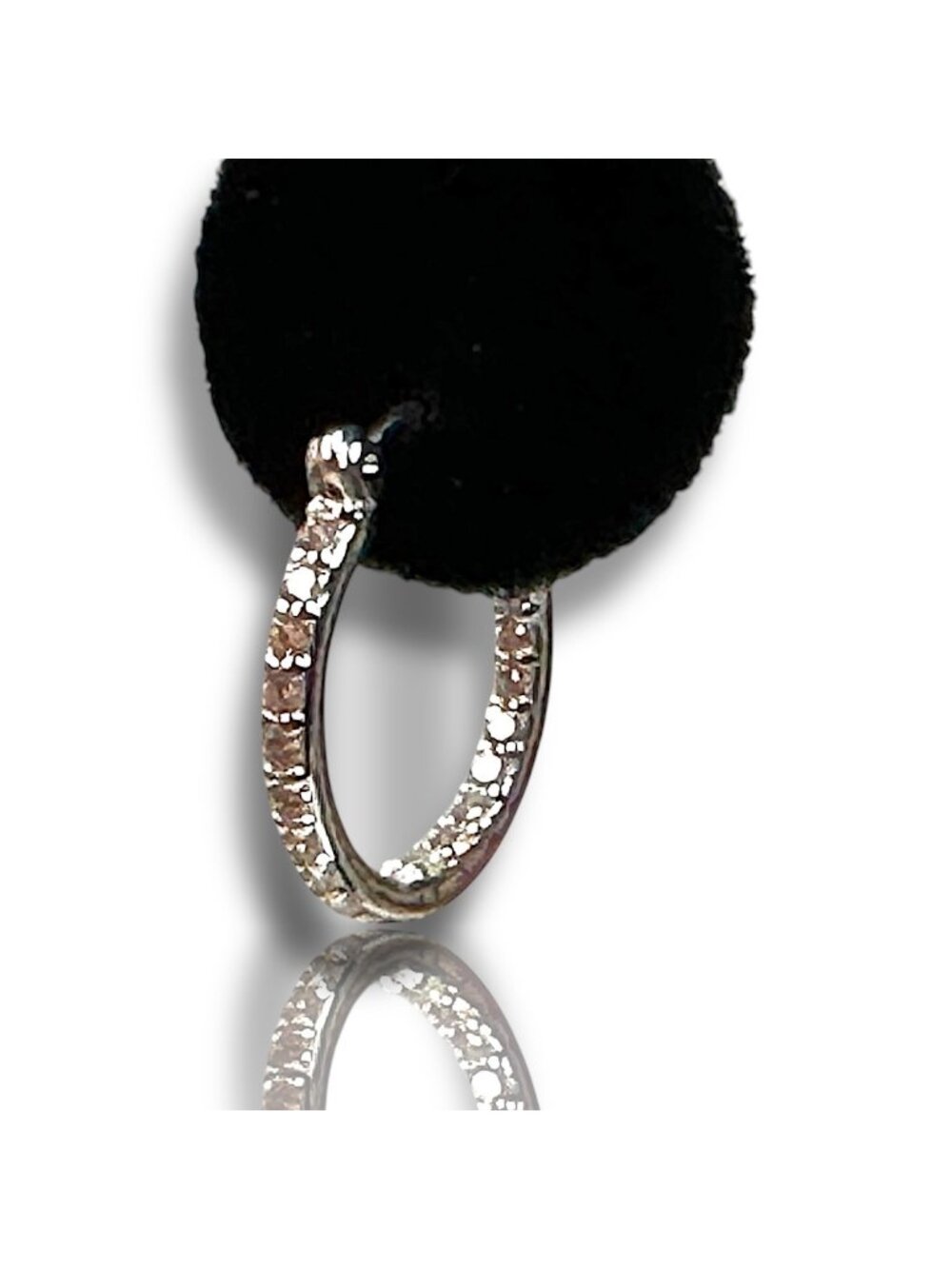 Crystal Haze Silver-Plated Inside Out Cubic Zirconia Hoop Earrings  NIP